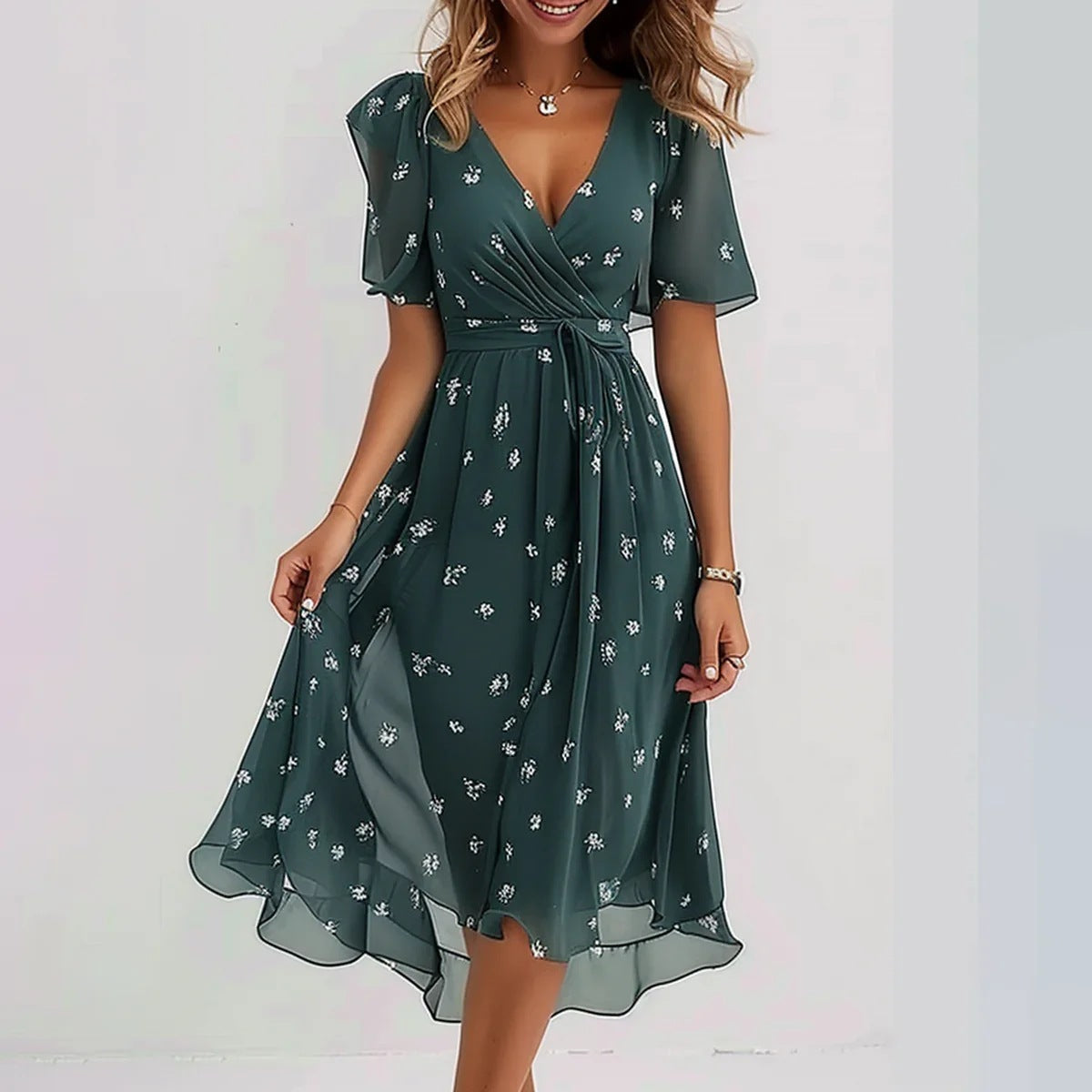 Women's Dress With V-neck