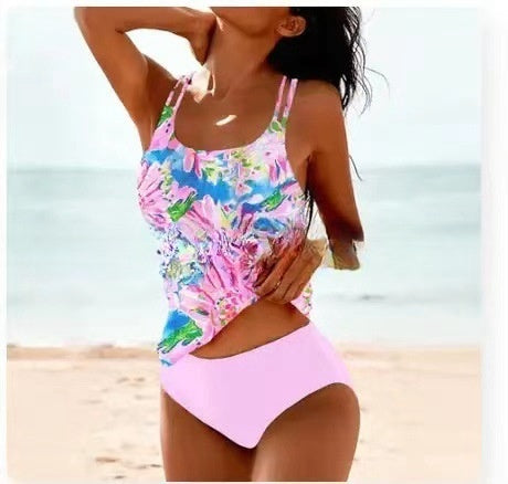 Stylish Printed Tankini Swimsuit