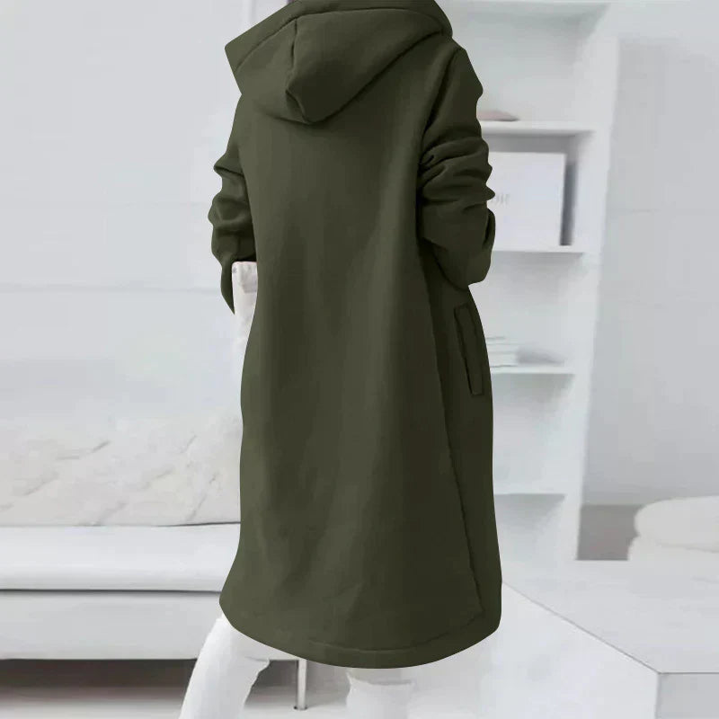 Long Hooded Jacket With Zipper