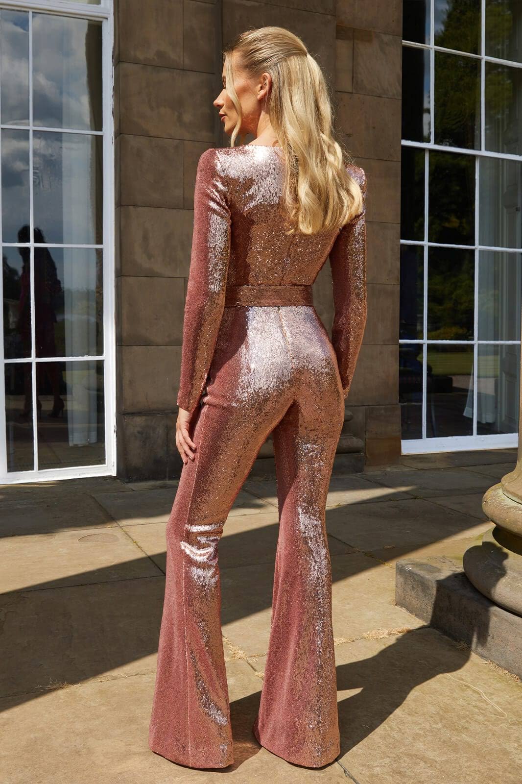 Sequin Long Sleeve Jumpsuit