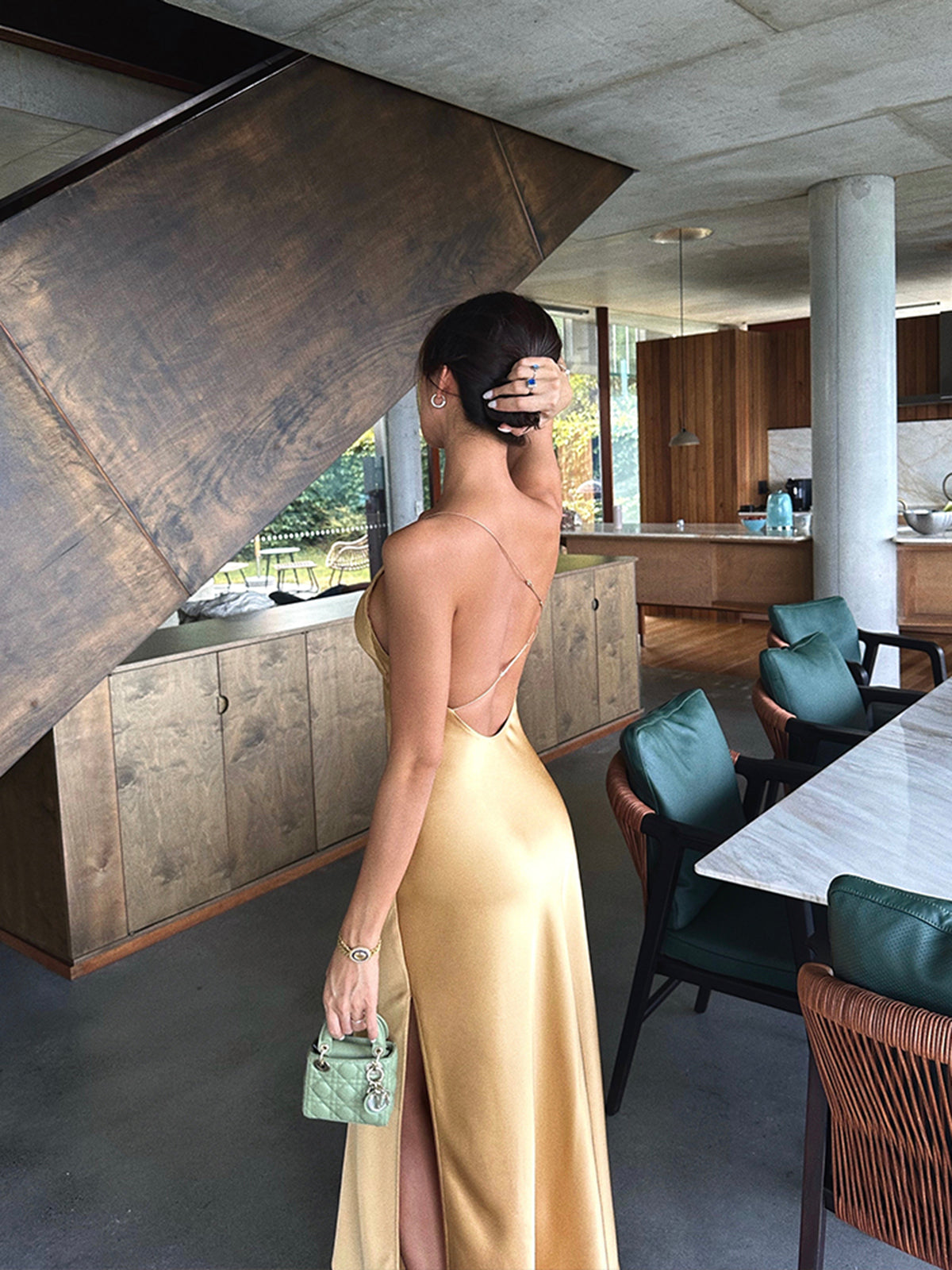 Satin Backless Dress