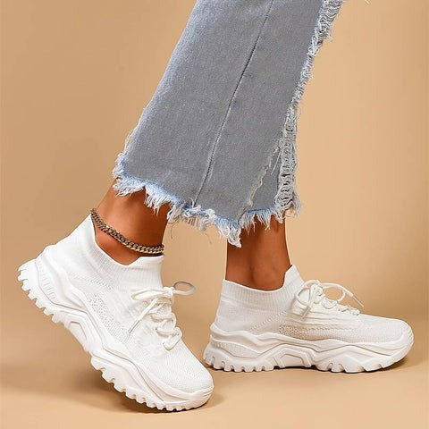 Breathable Women's Sneakers With Additional Foot Support