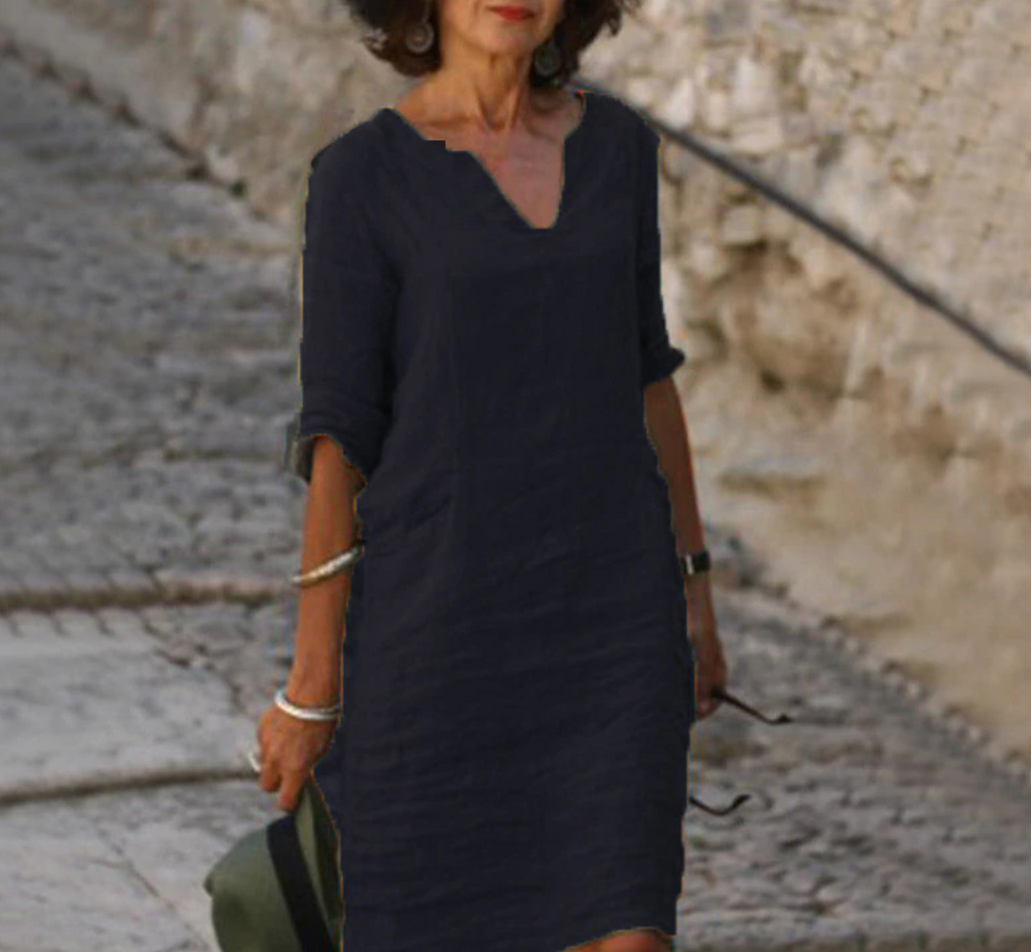 Stylish Three-quarter Sleeve Dress for Women