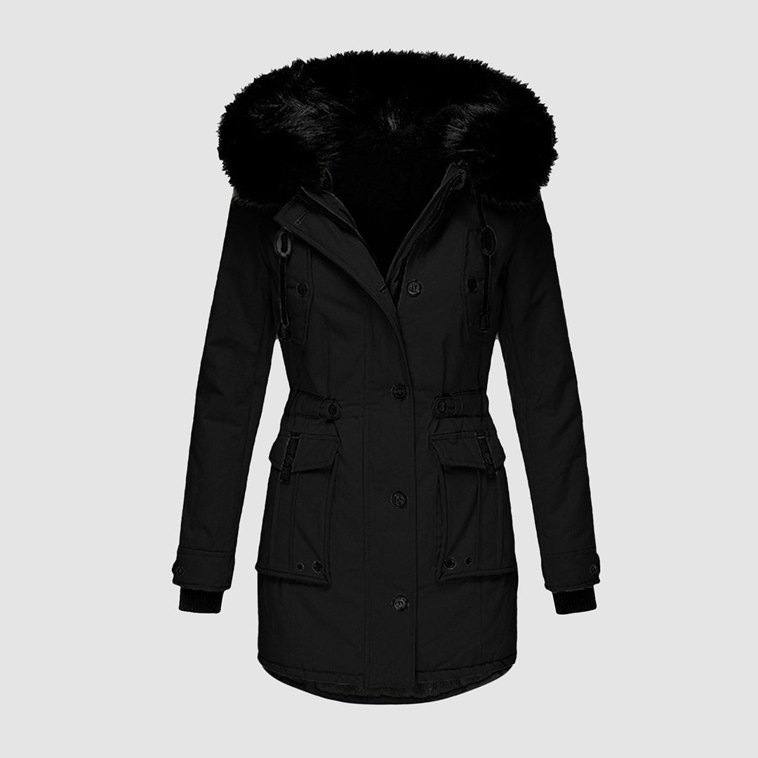 Waterproof winter jacket with hood for women