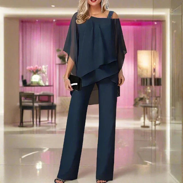 Amberluxury Chiffon Set For Elegant Evenings
