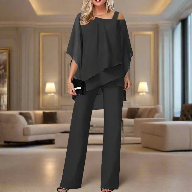 Amberluxury Chiffon Set For Elegant Evenings