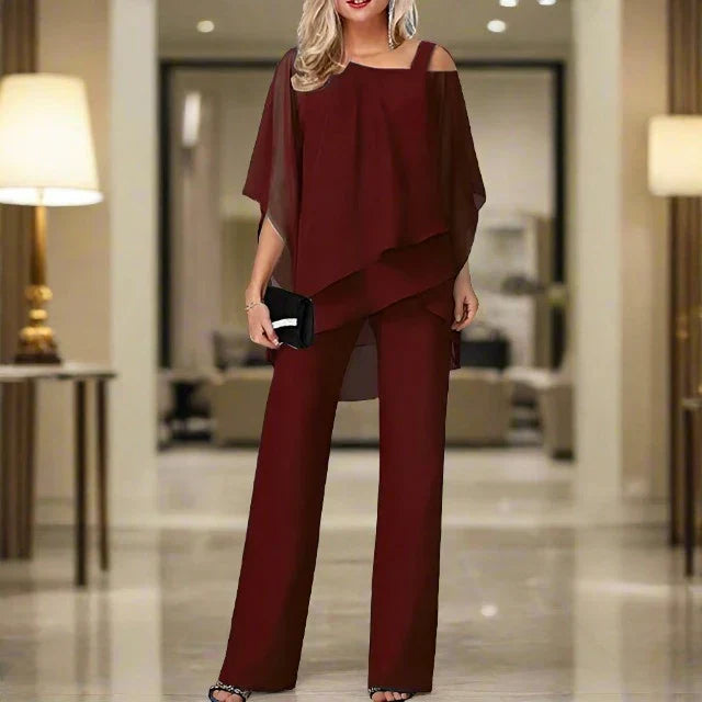 Amberluxury Chiffon Set For Elegant Evenings