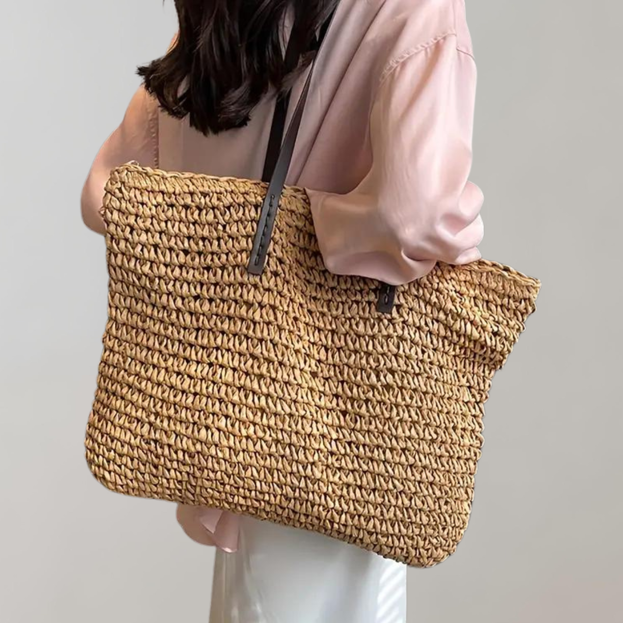 Large Woven Tote Bagbag In Bohemian-Beachy Style