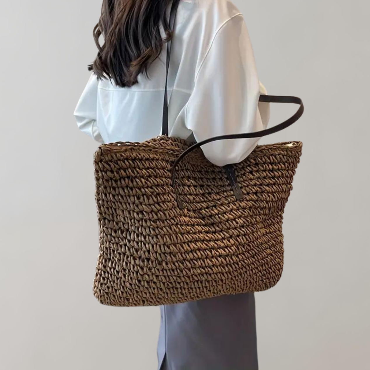 Large Woven Tote Bagbag In Bohemian-Beachy Style