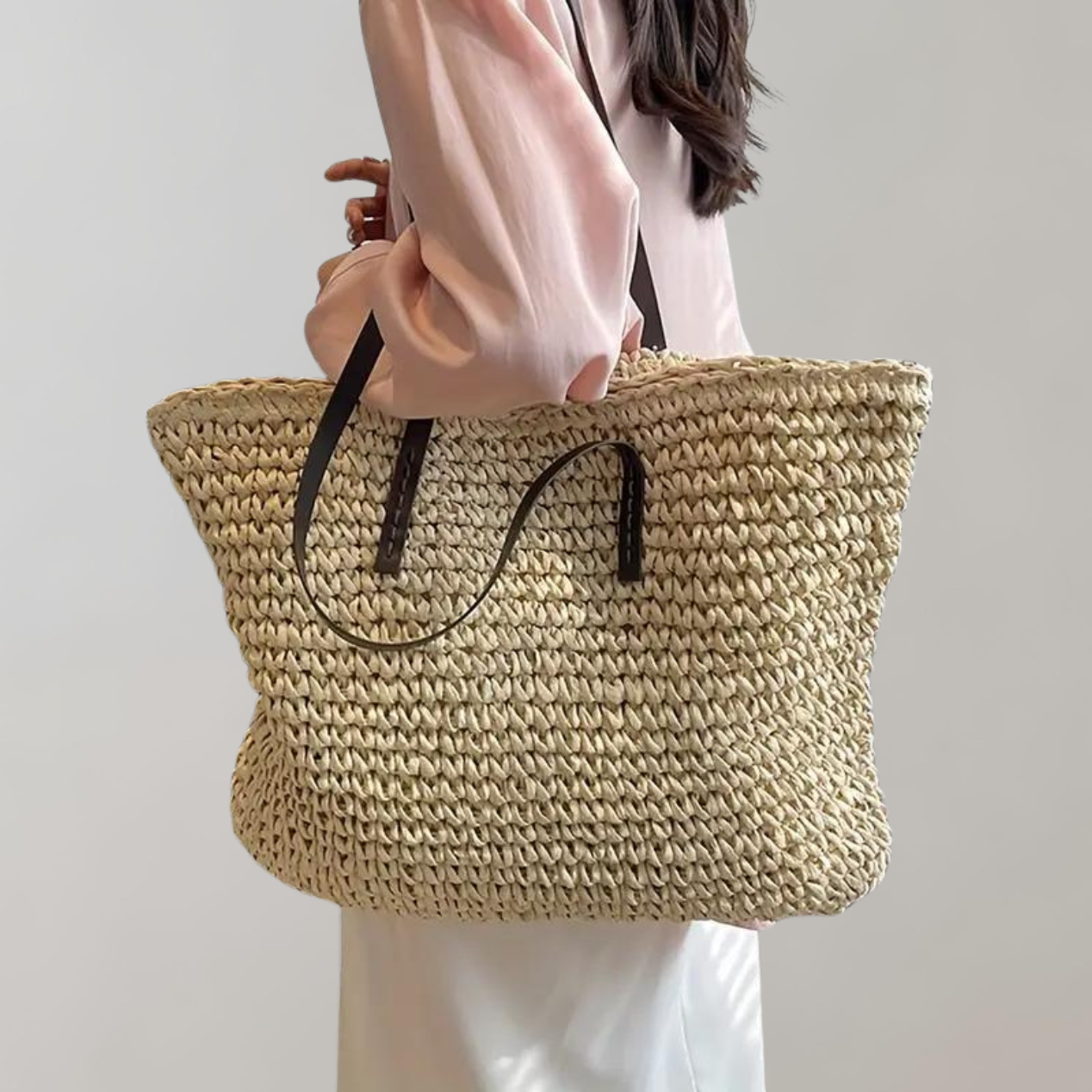 Large Woven Tote Bagbag In Bohemian-Beachy Style