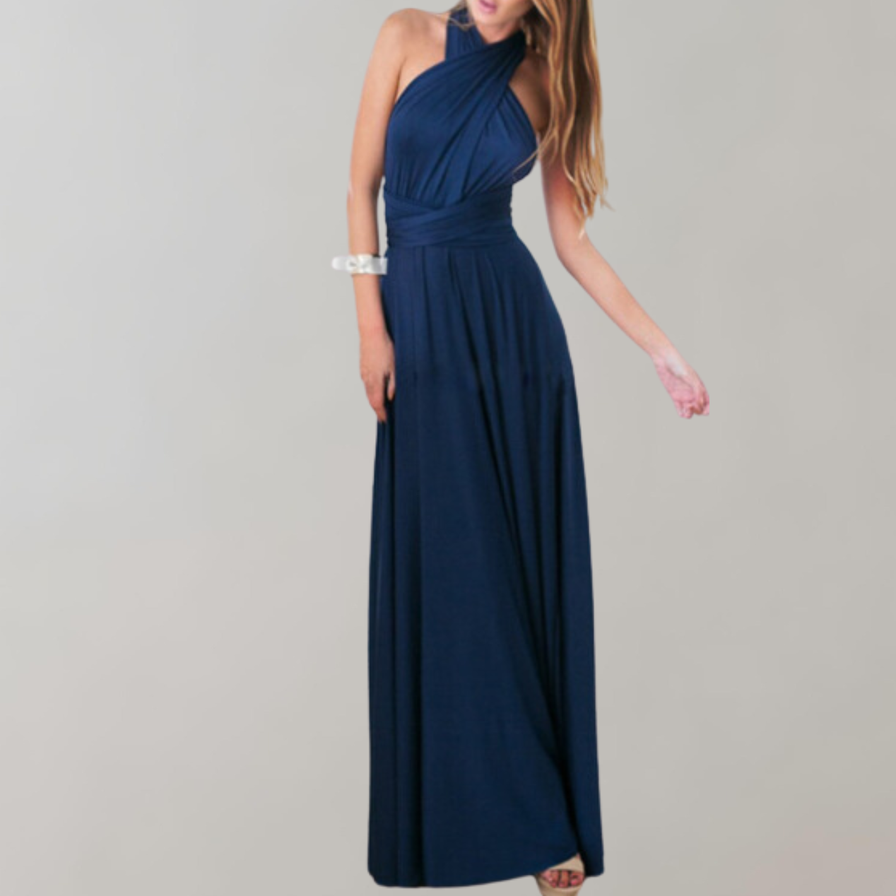 Chic Maxi Dresscocktail Dress Waist Belt