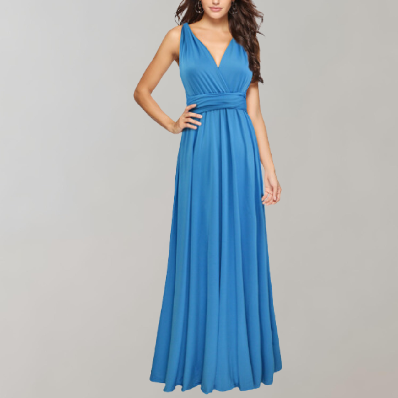 Chic Maxi Dresscocktail Dress Waist Belt