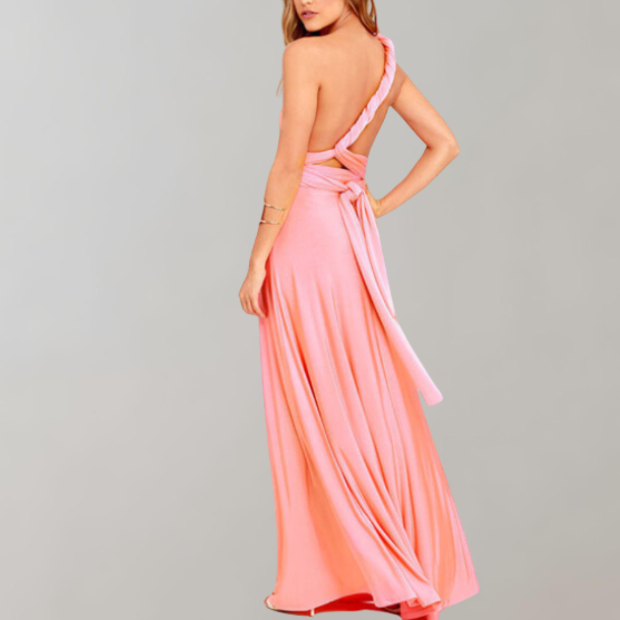 Chic Maxi Dresscocktail Dress Waist Belt