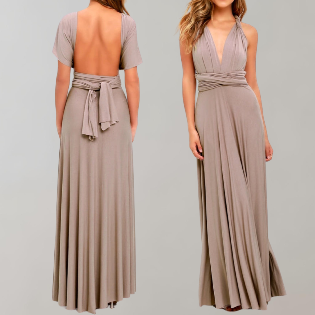 Chic Maxi Dresscocktail Dress Waist Belt