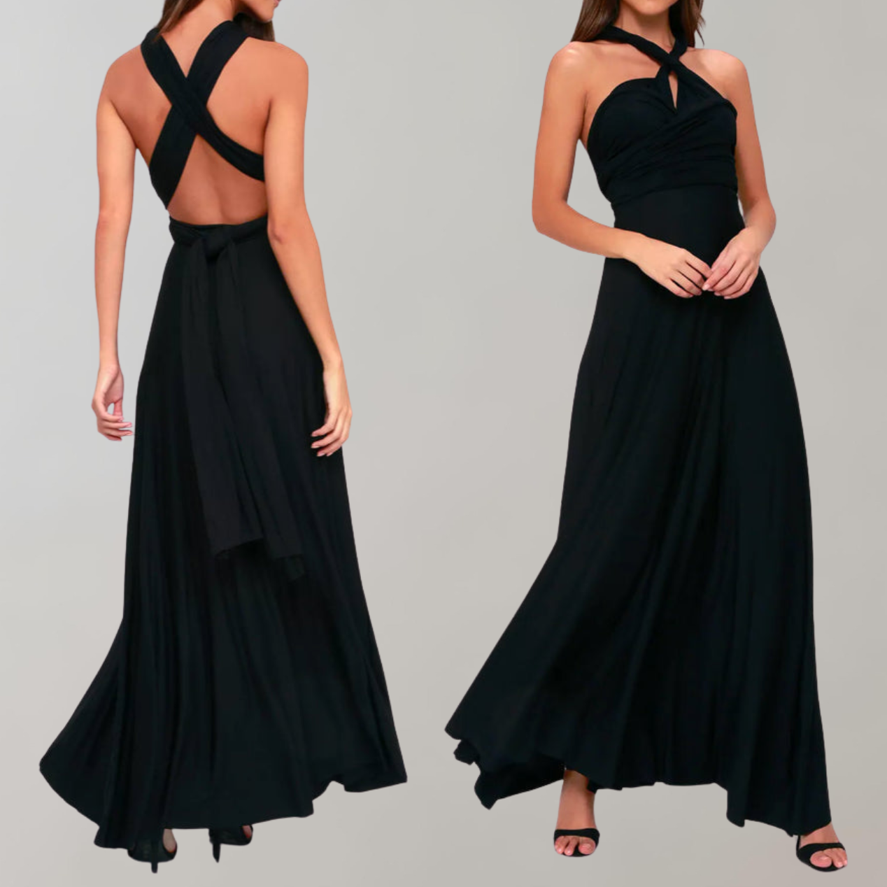 Chic Maxi Dresscocktail Dress Waist Belt