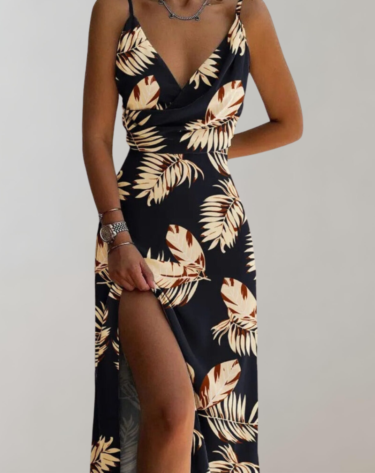 Timeless Evening Dressprint Midi Dresscocktail Dress For Women