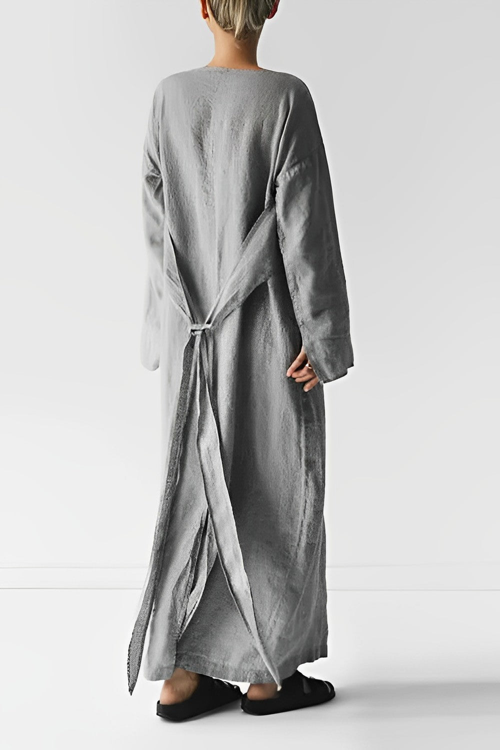 Linen Wrap Maxi Dress