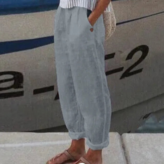 Pants With Soft Waistband and Side Pockets for Women