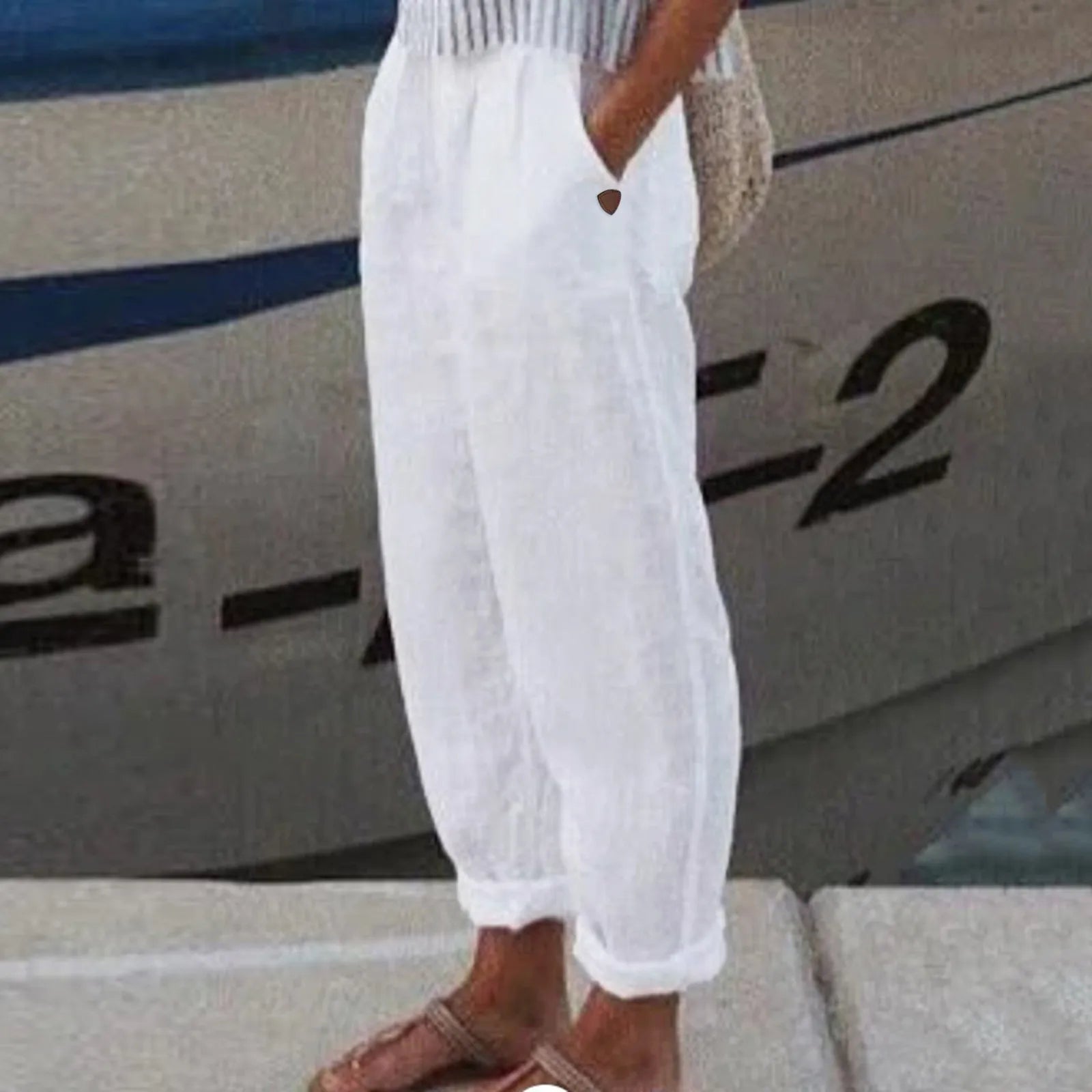 Pants With Soft Waistband and Side Pockets for Women