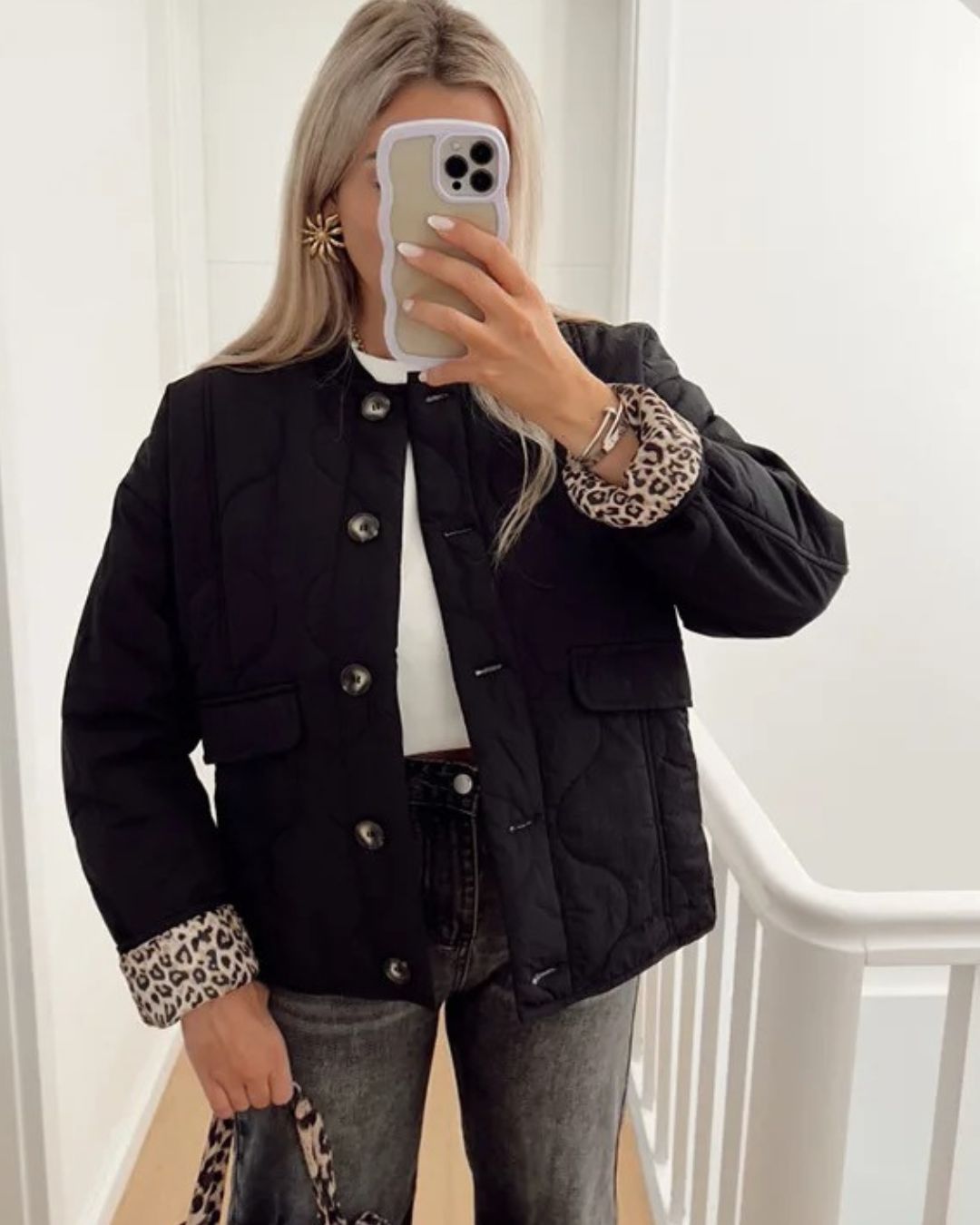 Lysse | Trendy Jacket with Leopard Lining