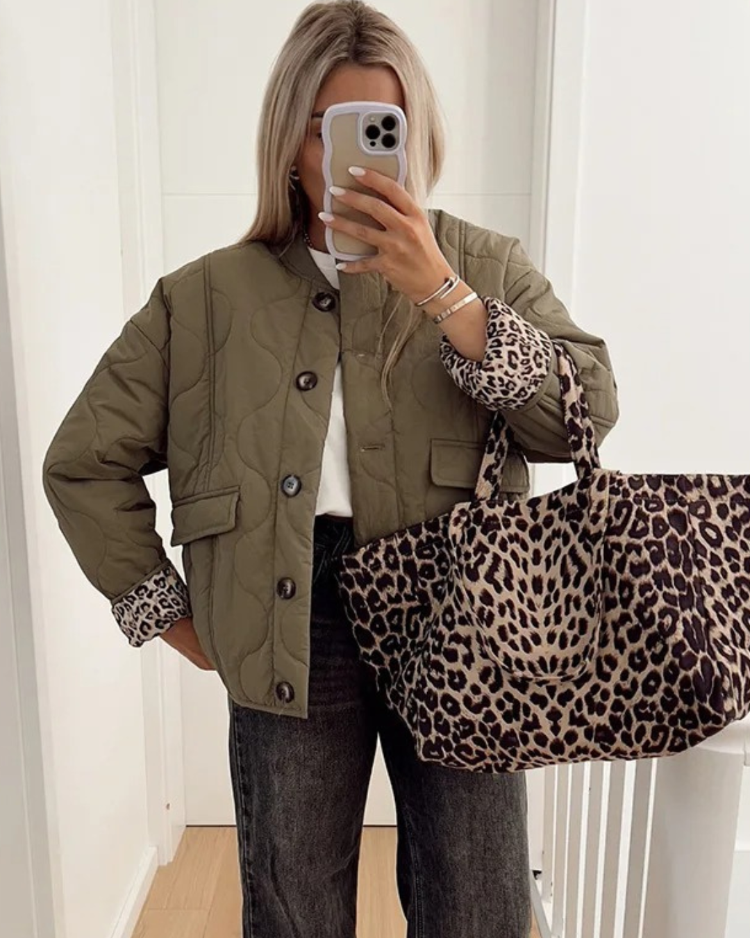 Lysse | Trendy Jacket with Leopard Lining
