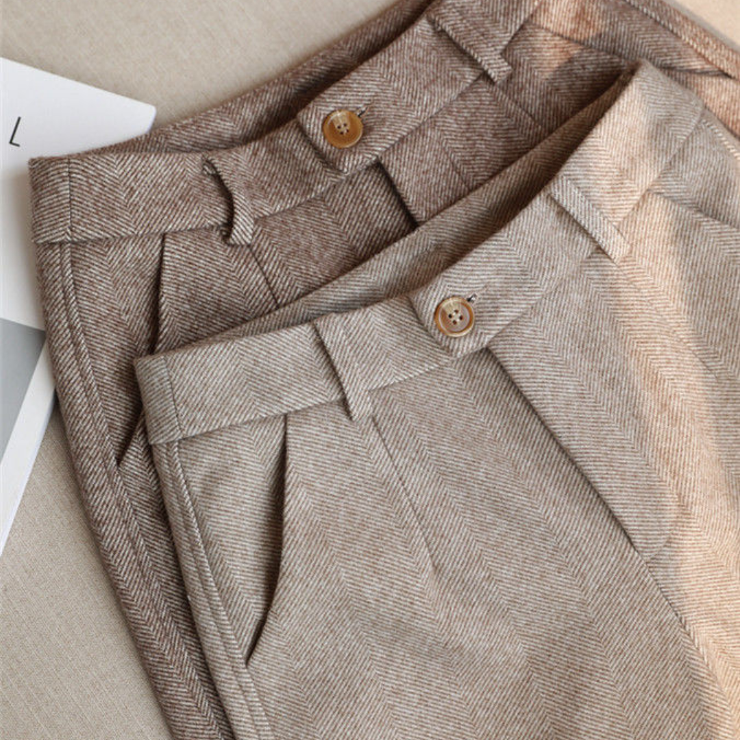 Lysse | Women's trousers with herringbone pattern for versatile clothing in all seasons