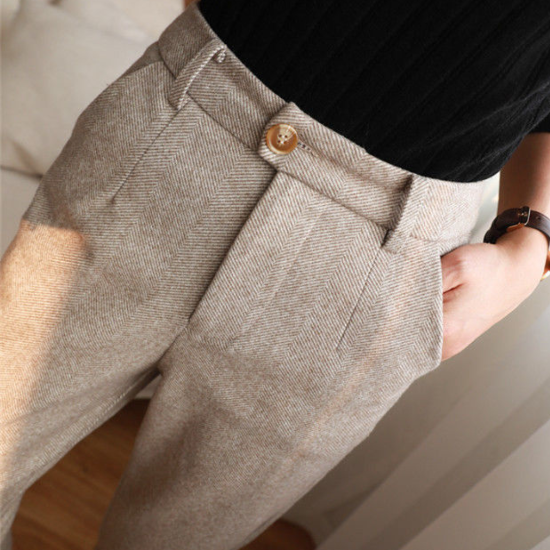 Lysse | Women's trousers with herringbone pattern for versatile clothing in all seasons