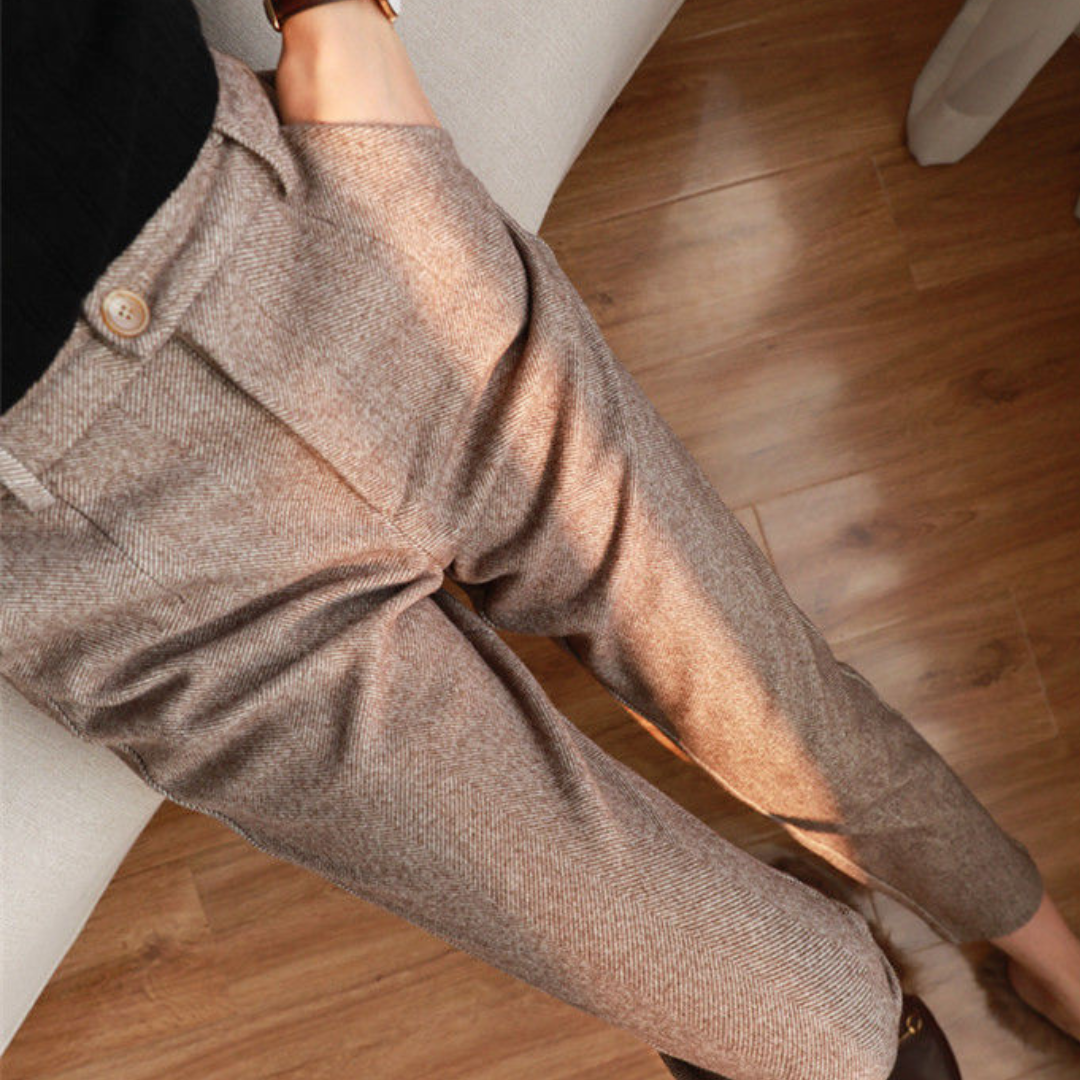 Lysse | Women's trousers with herringbone pattern for versatile clothing in all seasons