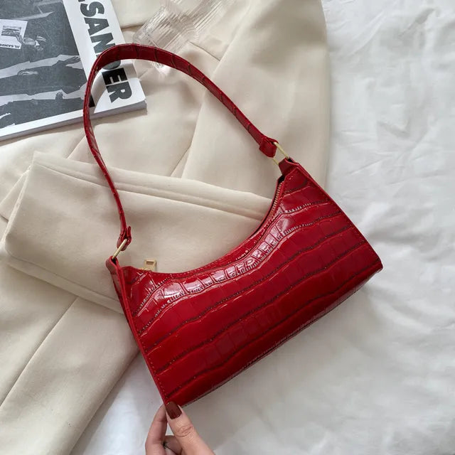 Women's Shoulder Bag In Retro Style Made Of Leather