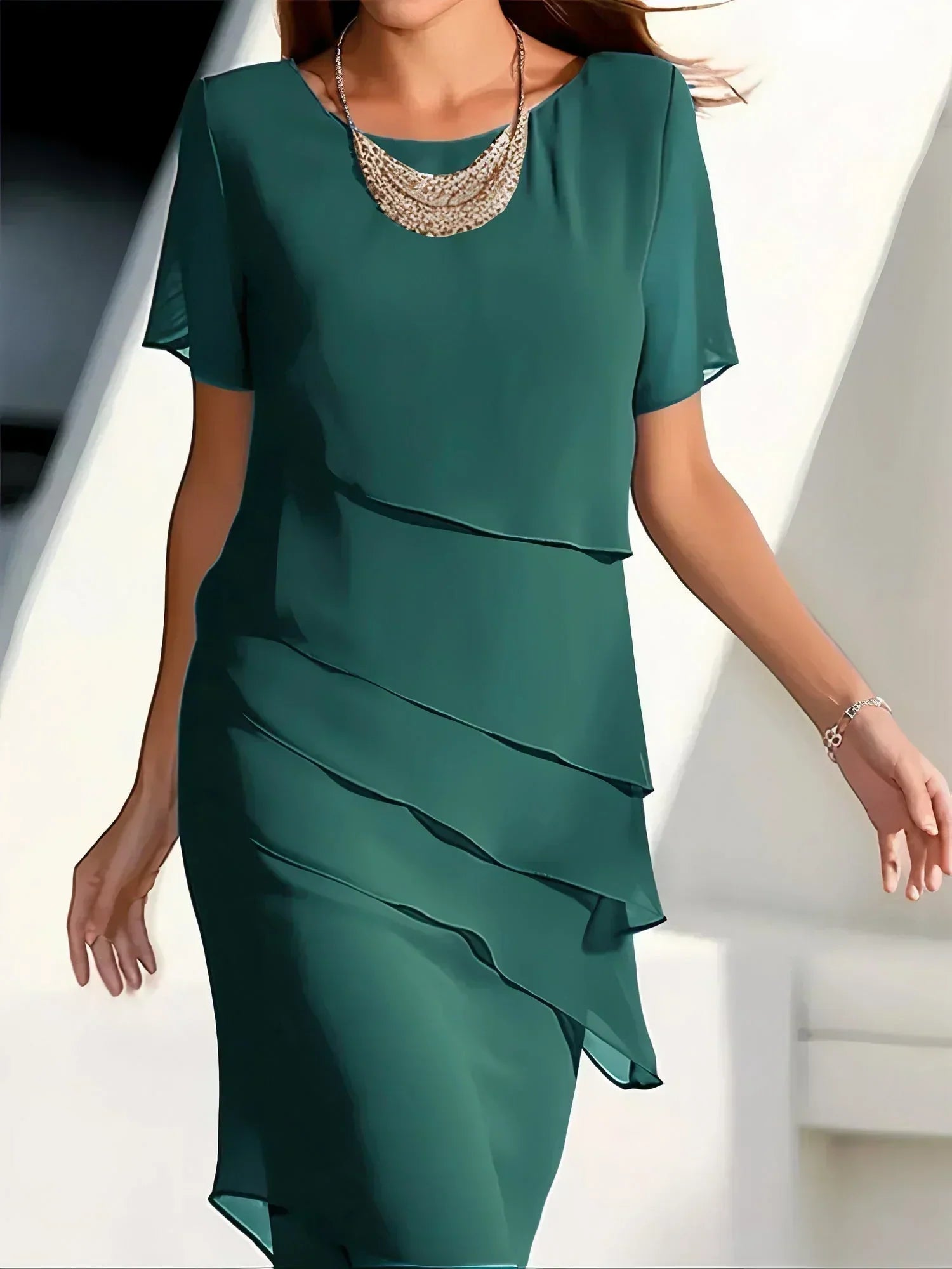 Elegant Dress With Tummy Coverage