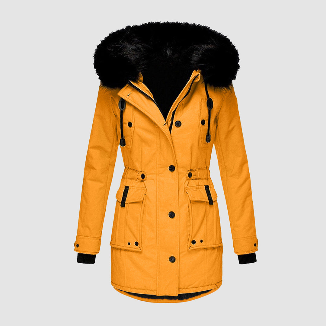 Waterproof winter jacket with hood for women