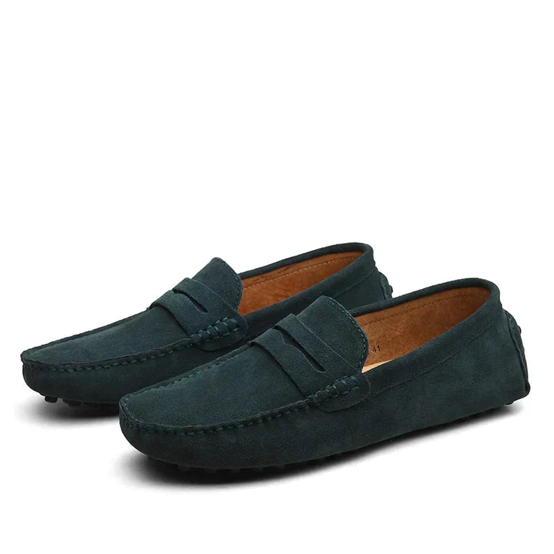 Suede Slipper Italian Style Moccasin Toe Slip Resistant Penny Loafer