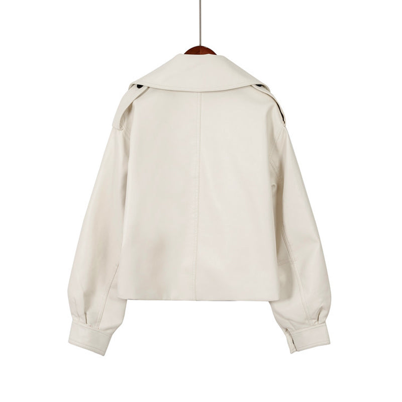 Lysse | Oversized Button Leather Jacket for Women - Ideal for Autumn