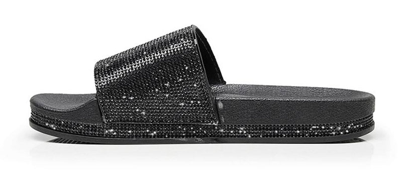 Crystal Diamond Slides with Embellishment Sandals