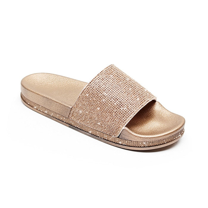 Crystal Diamond Slides with Embellishment Sandals