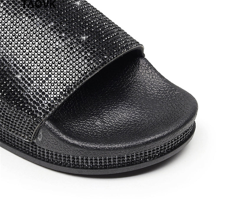 Crystal Diamond Slides with Embellishment Sandals