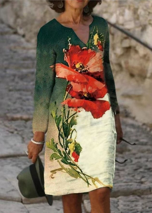 Floral Realm Lightweight Cotton Dress for Women