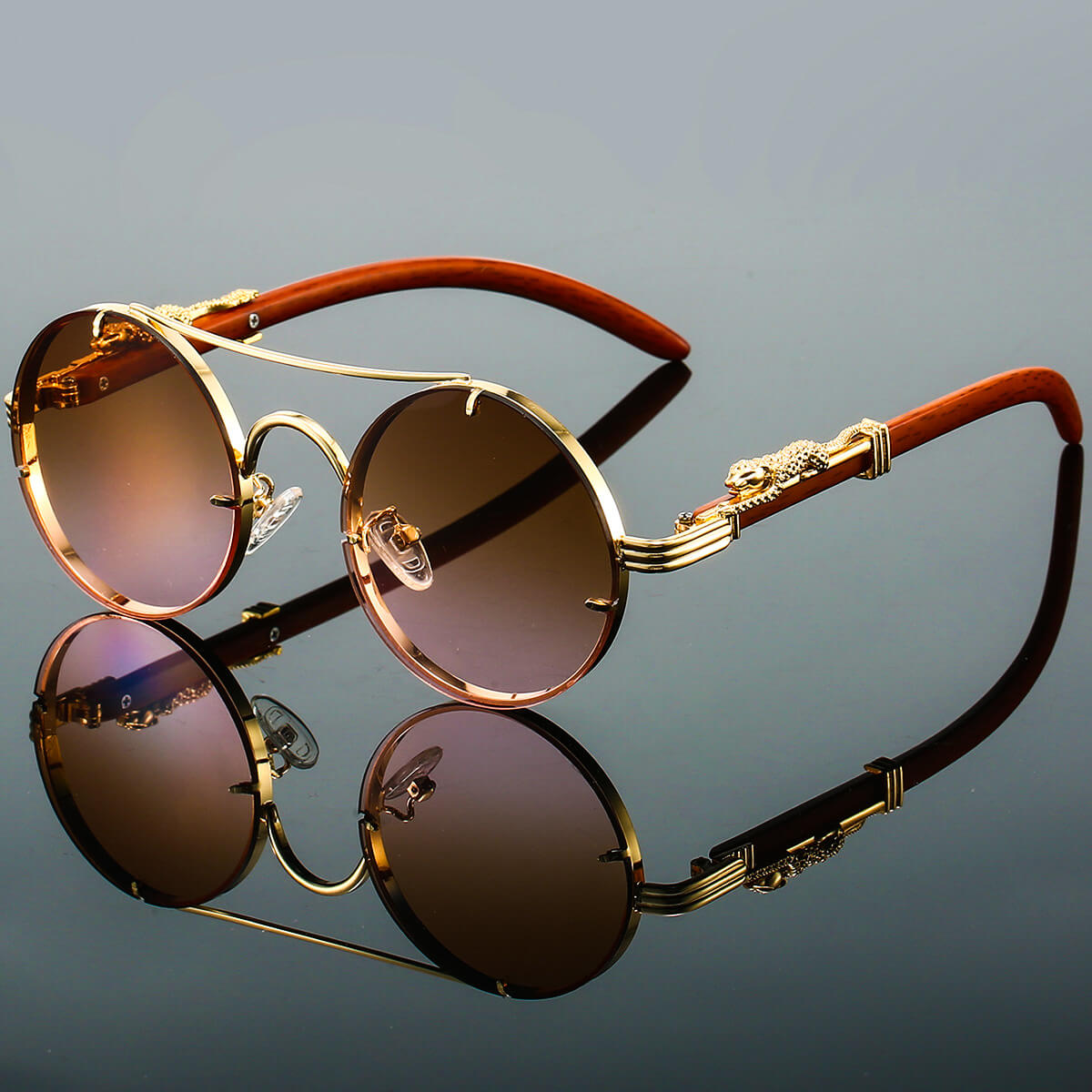Oval Retro Sunglasses Made of Metal