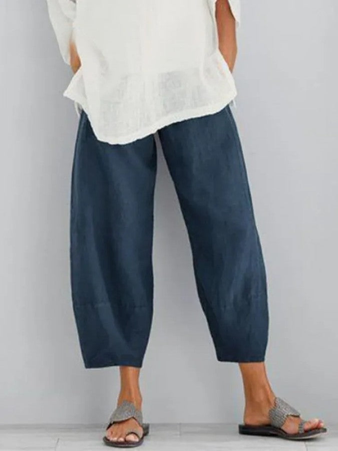 Casual Loose Fit Cotton Pants For Women In Summer