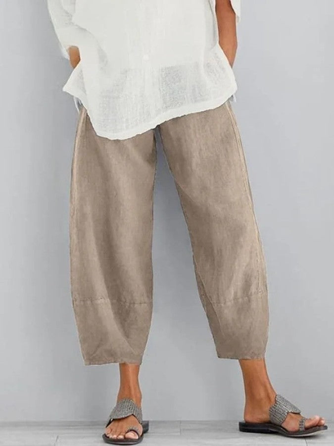 Casual Loose Fit Cotton Pants For Women In Summer