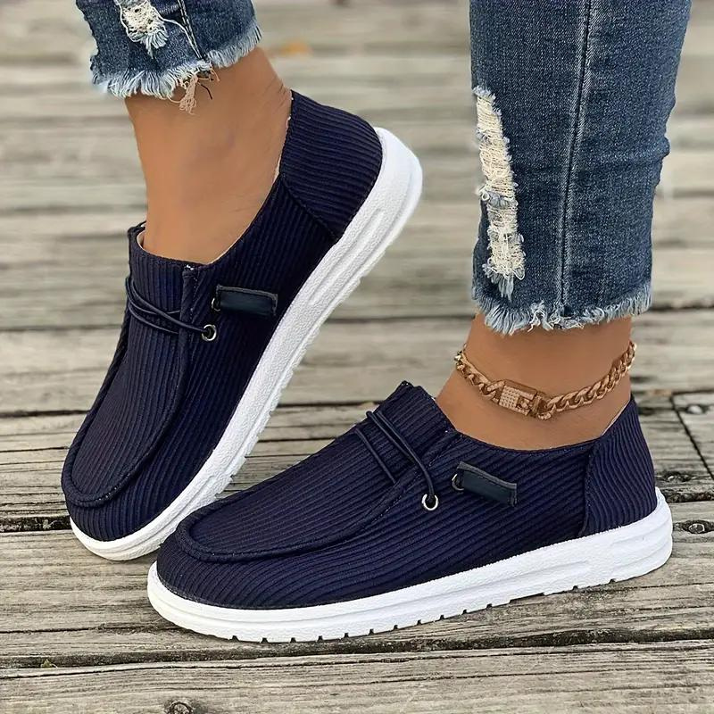 Loafers, Slip On, Lightweight, Women's Shoes, Canvas Shoes