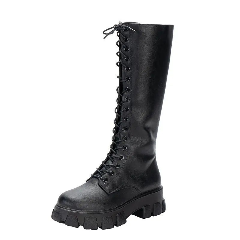 Lysse | Leather knee-high boots with heel for women perfect for casual days
