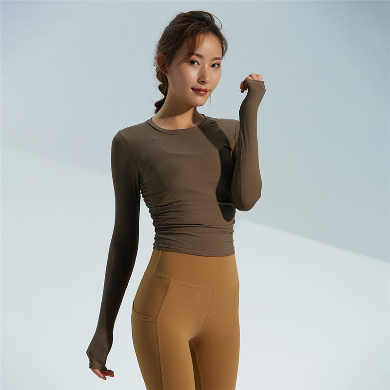 Women's long-sleeve shirt made of lightweight material with an elegant cut