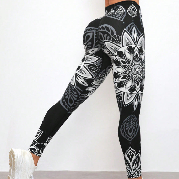 Women's High Waist Mandala Print Leggings