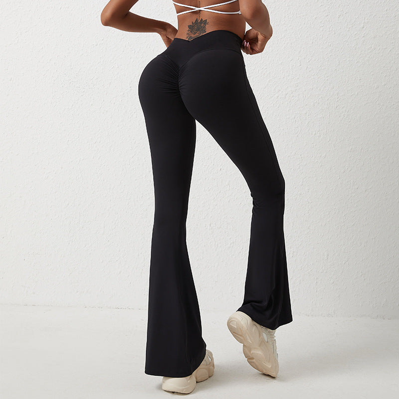 Women's Flared Leggings with High Waist and Breathable Structure
