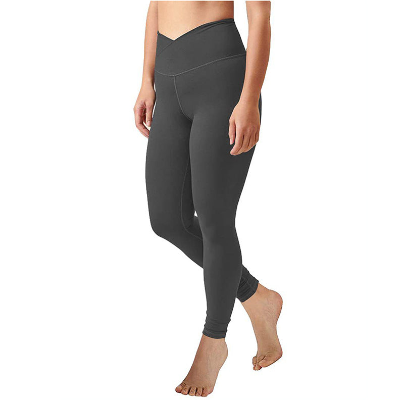 Women's High-Waisted Sports Leggings with Flexible Waistband Design