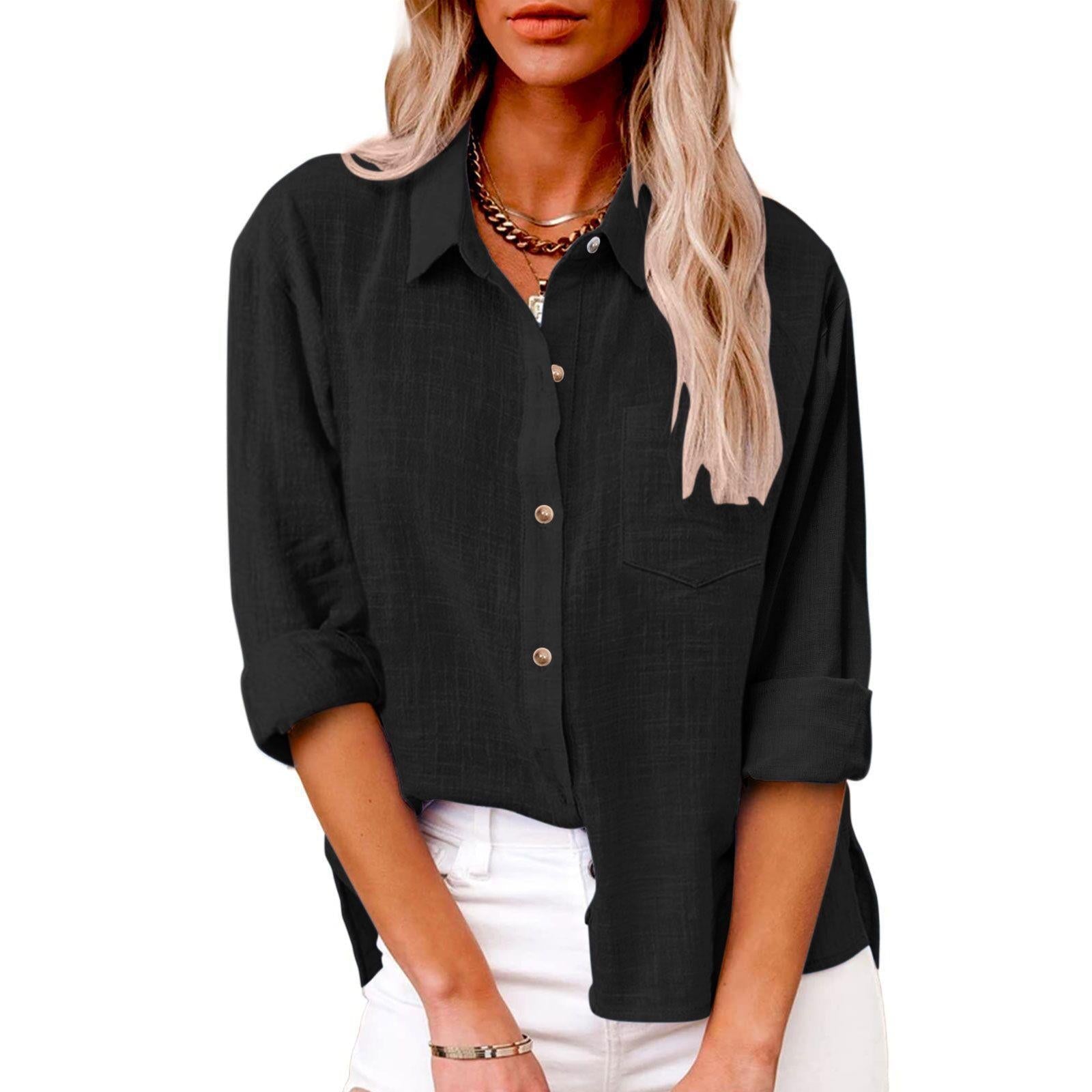 Women casual linen blouse