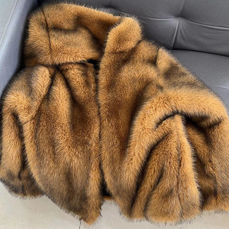 Ladies Luxury Faux Fur Coat