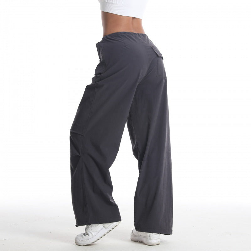 Women's casual loose-fitting outdoor pants with elastic waistband and practical pockets