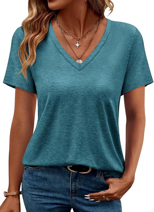 Women's V-Neck T-Shirt made of soft single jersey